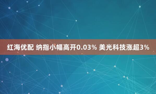 红海优配 纳指小幅高开0.03% 美光科技涨超3%